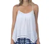 Green Dragon Pleat Front Easy Tank Top In White In White