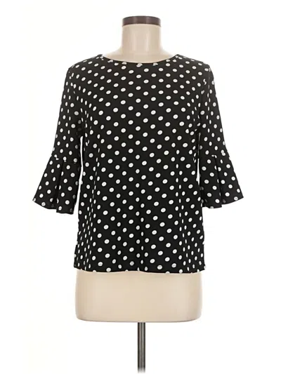 Pre-owned Green Envelope 3/4 Sleeve Blouse In Black