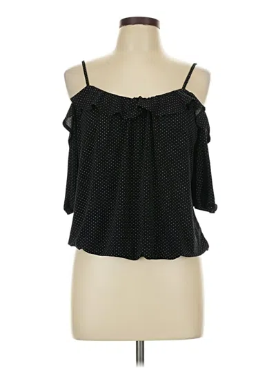 Pre-owned Green Envelope 3/4 Sleeve Blouse In Black