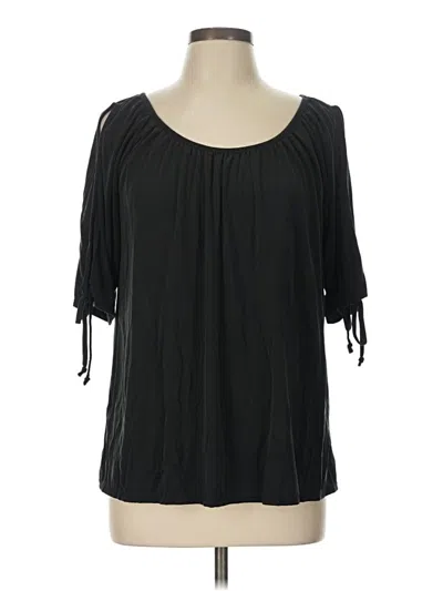 Pre-owned Green Envelope 3/4 Sleeve Blouse In Black