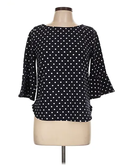 Pre-owned Green Envelope 3/4 Sleeve Blouse In Black