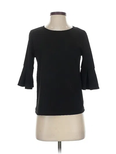 Pre-owned Green Envelope 3/4 Sleeve Top Black Boatneck Tops