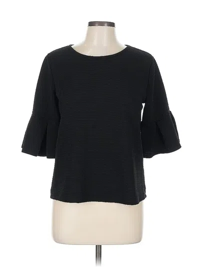 Pre-owned Green Envelope 3/4 Sleeve Top Black Boatneck Tops