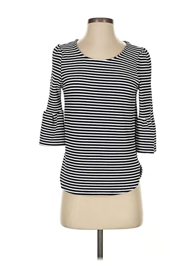 Pre-owned Green Envelope 3/4 Sleeve Top Black Boatneck Tops