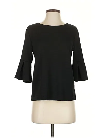 Pre-owned Green Envelope 3/4 Sleeve Top Black Boatneck Tops