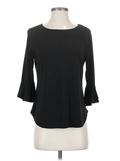 Pre-owned Green Envelope 3/4 Sleeve Top Black Boatneck Tops