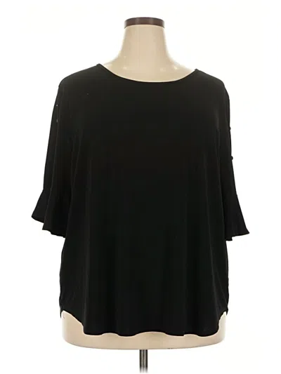 Pre-owned Green Envelope 3/4 Sleeve Top Black Boatneck Tops