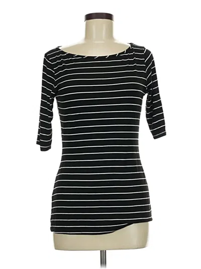 Pre-owned Green Envelope 3/4 Sleeve Top Black Boatneck Tops