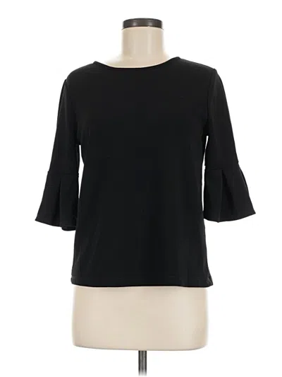 Pre-owned Green Envelope 3/4 Sleeve Top Black Boatneck Tops