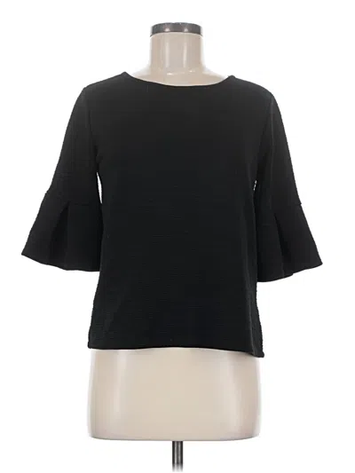 Pre-owned Green Envelope 3/4 Sleeve Top Black Boatneck Tops