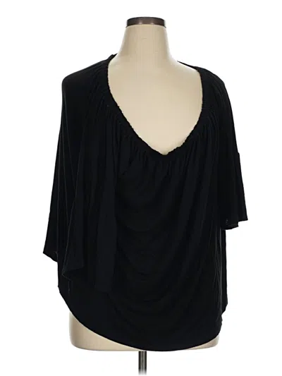 Pre-owned Green Envelope 3/4 Sleeve Top Black Cowl Neck Tops