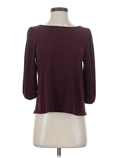 Pre-owned Green Envelope 3/4 Sleeve Top Burgundy Boatneck Tops