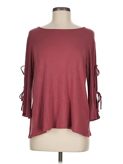 Pre-owned Green Envelope 3/4 Sleeve Top Burgundy Boatneck Tops