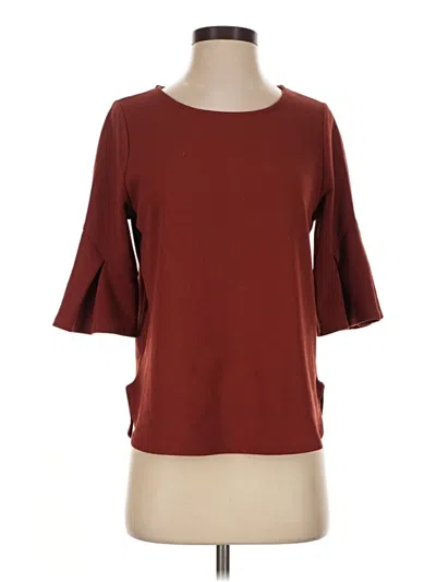 Pre-owned Green Envelope 3/4 Sleeve Top Burgundy Boatneck Tops