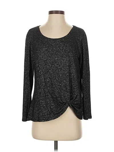 Pre-owned Green Envelope 3/4 Sleeve Top Gray Crew Neck Tops