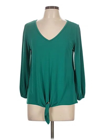 Pre-owned Green Envelope 3/4 Sleeve Top Green V-neck Tops