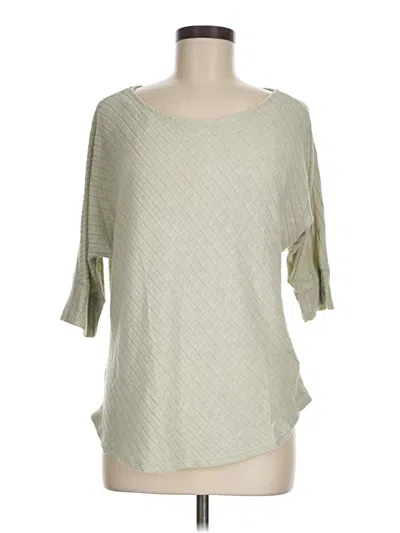 Pre-owned Green Envelope 3/4 Sleeve Top Ivory Boatneck Tops In White