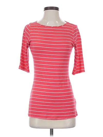 Pre-owned Green Envelope 3/4 Sleeve Top Red Boatneck Tops