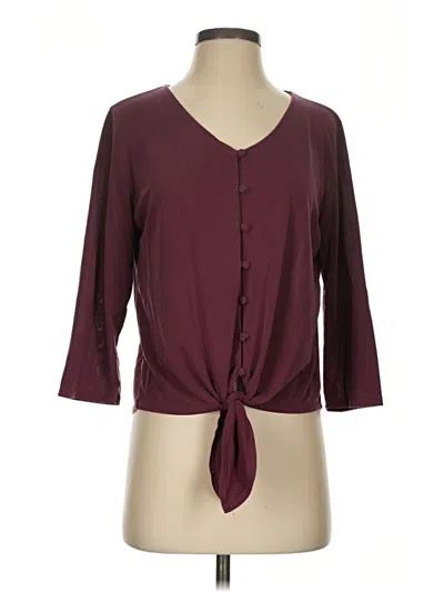 Pre-owned Green Envelope 3/4 Sleeve T-shirt In Burgundy
