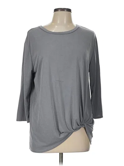 Pre-owned Green Envelope 3/4 Sleeve T-shirt In Gray