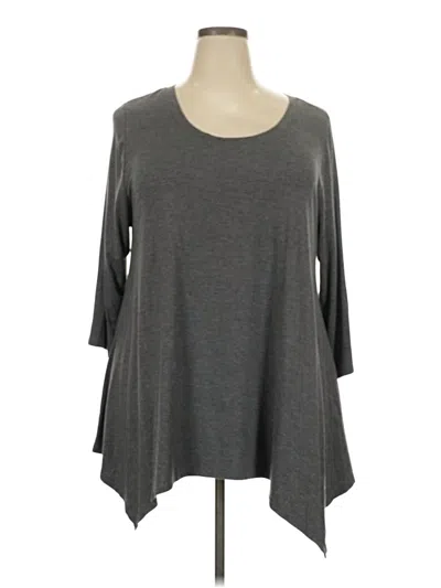 Pre-owned Green Envelope 3/4 Sleeve T-shirt In Gray