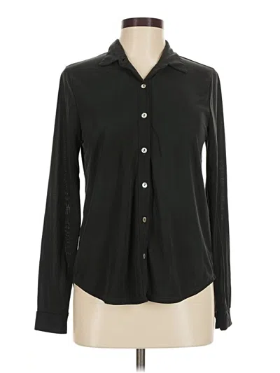 Pre-owned Green Envelope Long Sleeve Blouse In Black