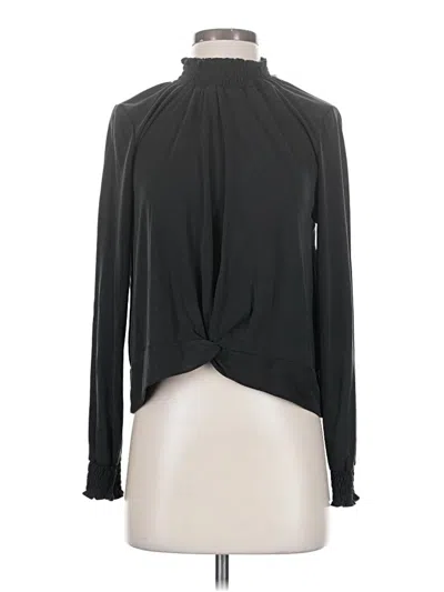 Pre-owned Green Envelope Long Sleeve Blouse In Black