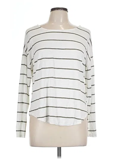 Pre-owned Green Envelope Long Sleeve Top Silver Boatneck Tops