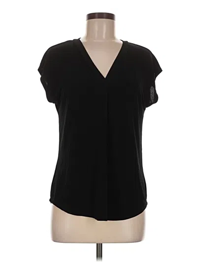 Pre-owned Green Envelope Short Sleeve Blouse In Black