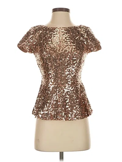 Pre-owned Green Envelope Short Sleeve Blouse In Gold