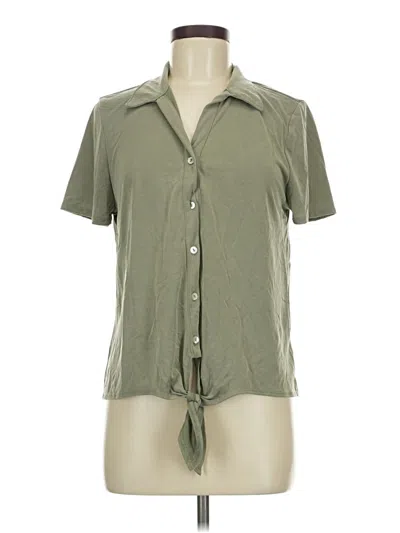 Pre-owned Green Envelope Short Sleeve Blouse In Green