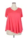 Green Envelope Short Sleeve T-shirt In Pink