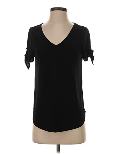 Pre-owned Green Envelope Short Sleeve Top Black Cold Shoulder Neckline Tops