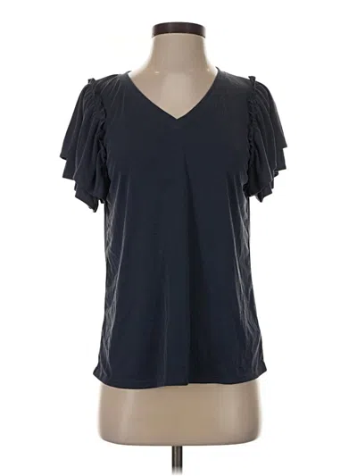 Pre-owned Green Envelope Short Sleeve Top Black V-neck Tops