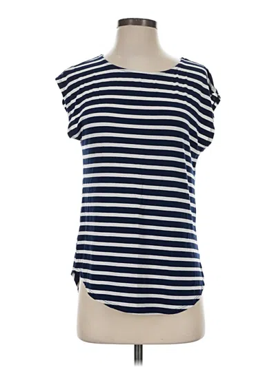 Pre-owned Green Envelope Short Sleeve Top Blue Boatneck Tops