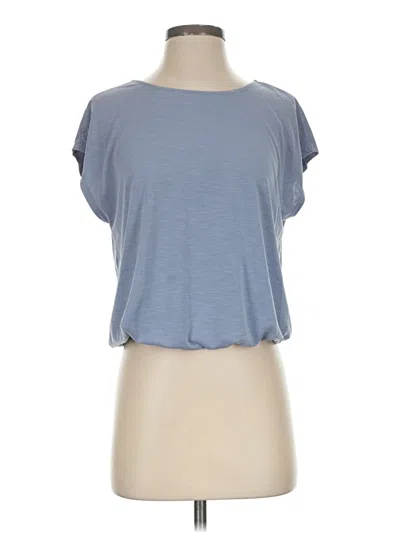 Pre-owned Green Envelope Short Sleeve Top Blue Boatneck Tops