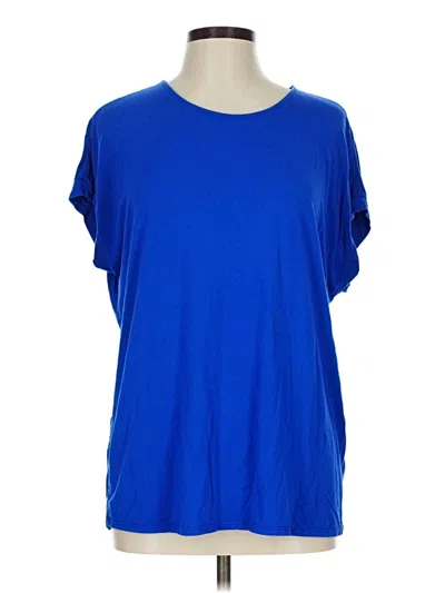 Pre-owned Green Envelope Short Sleeve Top Blue Cold Shoulder Neckline Tops