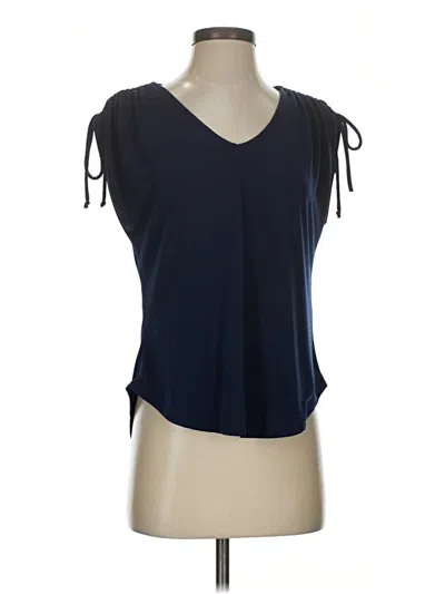 Pre-owned Green Envelope Short Sleeve Top Blue V-neck Tops
