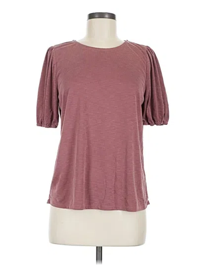 Pre-owned Green Envelope Short Sleeve Top Burgundy Scoop Neck Tops
