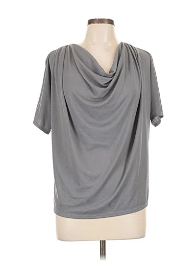 Pre-owned Green Envelope Short Sleeve Top Gray Cowl Neck Tops