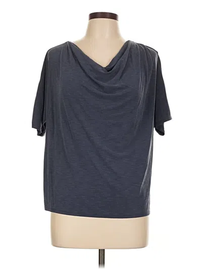 Pre-owned Green Envelope Short Sleeve Top Gray Cowl Neck Tops