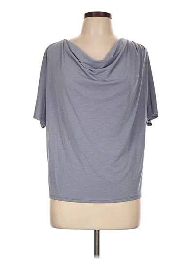 Pre-owned Green Envelope Short Sleeve Top Gray Cowl Neck Tops