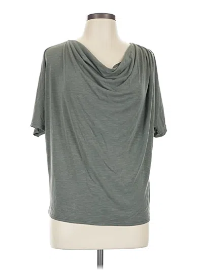 Pre-owned Green Envelope Short Sleeve Top Gray Cowl Neck Tops