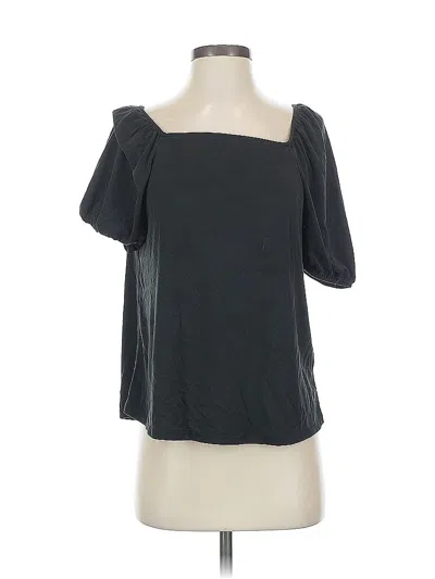 Pre-owned Green Envelope Short Sleeve Top Gray Off The Shoulder Neckline Tops