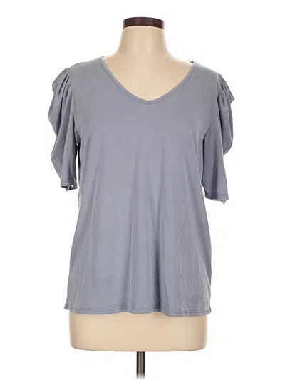 Pre-owned Green Envelope Short Sleeve Top Gray Sweetheart Neckline Tops