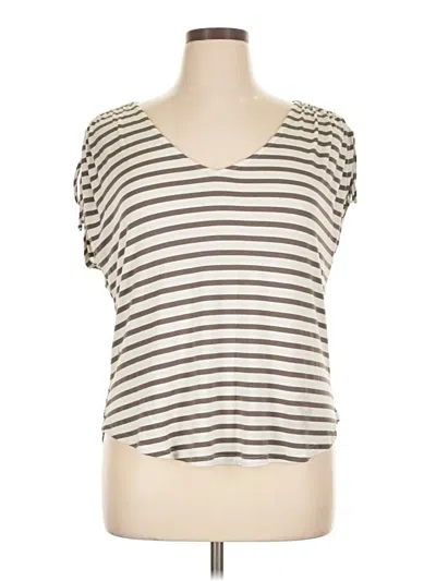 Pre-owned Green Envelope Short Sleeve Top Gray Sweetheart Neckline Tops