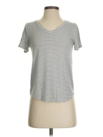 Pre-owned Green Envelope Short Sleeve Top Gray V-neck Tops