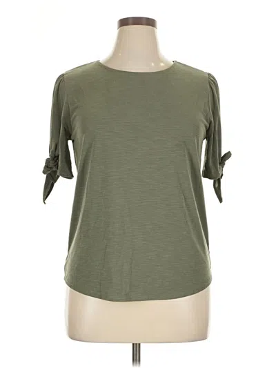 Pre-owned Green Envelope Short Sleeve Top Green Boatneck Tops