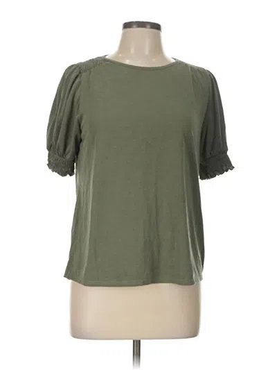 Pre-owned Green Envelope Short Sleeve Top Green Cold Shoulder Neckline Tops