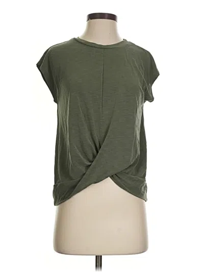 Pre-owned Green Envelope Short Sleeve Top Green Cowl Neck Tops